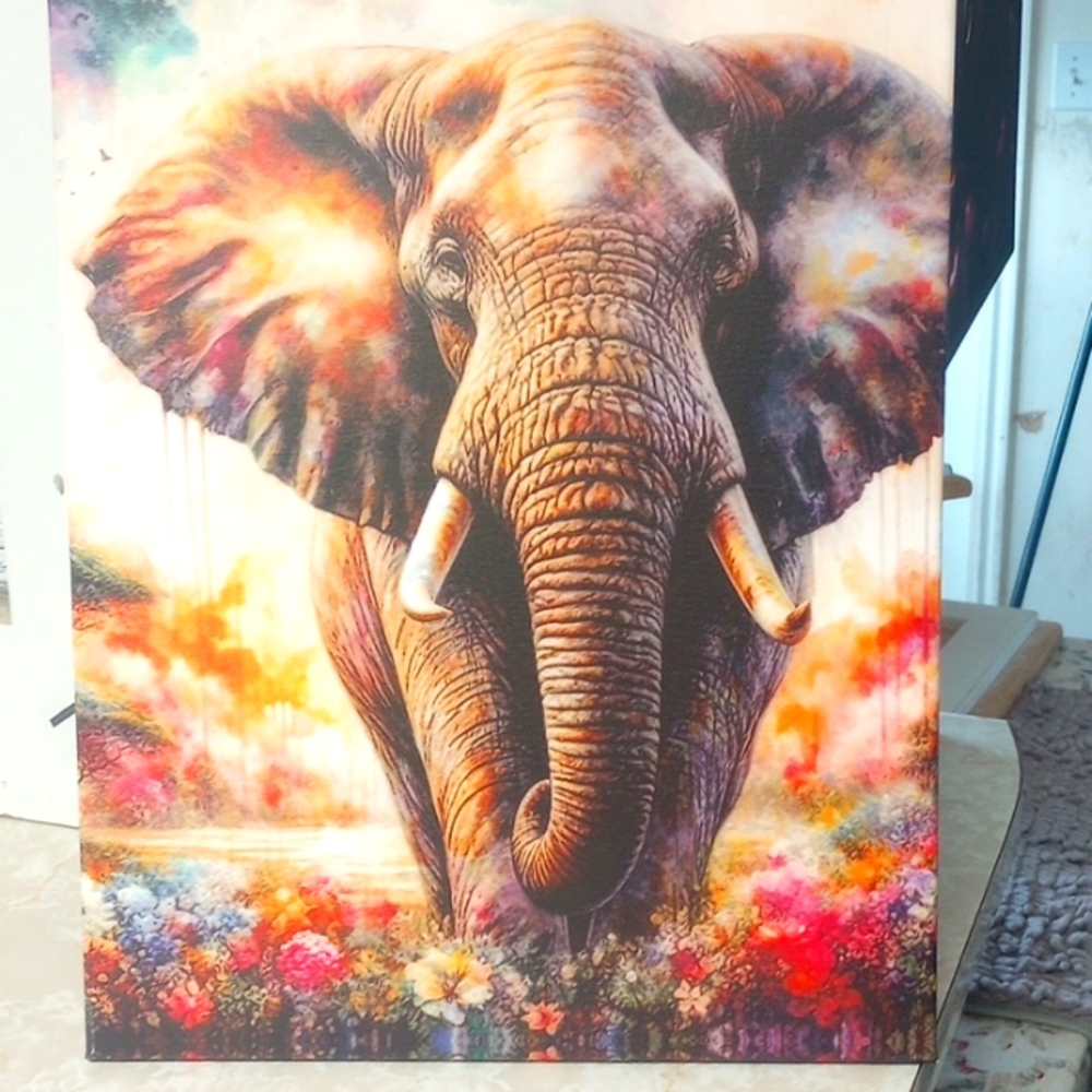 Canvas picture Elephant water color rendered